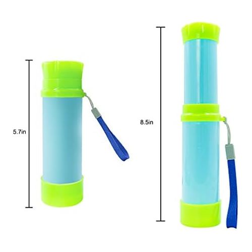  [아마존베스트]Luwint Portable Pocket Pirate Monocular Telescope - Retractable Educational Science Toys Spyglass for Kids Boys Girls Aged 3-6 Years Old (Light Blue/Green)