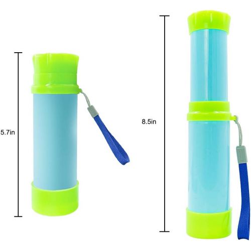  [아마존베스트]Luwint Portable Pocket Pirate Monocular Telescope - Retractable Educational Science Toys Spyglass for Kids Boys Girls Aged 3-6 Years Old (Light Blue/Green)