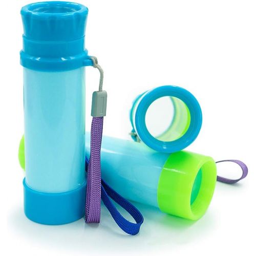  [아마존베스트]Luwint Portable Pocket Pirate Monocular Telescope - Retractable Educational Science Toys Spyglass for Kids Boys Girls Aged 3-6 Years Old (Light Blue/Green)