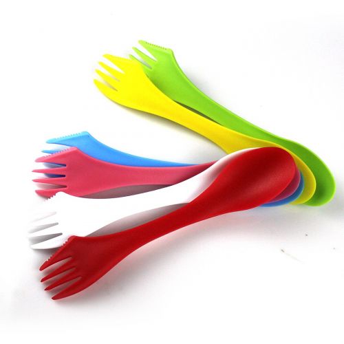  Luwu-Store 6Spoon Fork Knife Camping Hiking Utensils Spork Combo Travel Gadget Cutlery Set