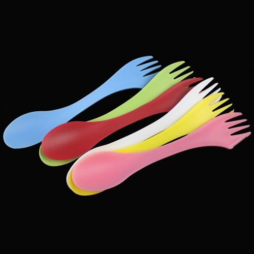  Luwu-Store 6Spoon Fork Knife Camping Hiking Utensils Spork Combo Travel Gadget Cutlery Set