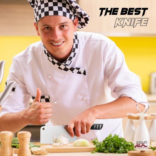  [아마존베스트]Lux Decor Kitchen 7-Inch High Carbon Stainless Steel Vegetable/Meat Cleaver, Butcher Knife
