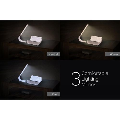  Luxe Lamp Luxe Cordless Eye Friendly LED Desk Lamp, USB Rechargeable, up To 40 Hours of Continuous Light, Touch Control, 6 Brightness Levels, 3 Light Modes, 360 Adjustable Modern Design, Por