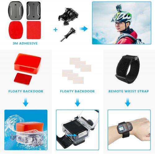  Luxebell Action Camera Accessory Kit for GoPro Hero Black Sliver 10 9 8 7 6 5 4 Session Max Akaso Xiaomi Accessories Tripod Head Chest Bike Mount with Case