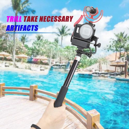  Luxebell Aluminium Alloy Skeleton Thick Solid Protective Case Shell Frame Housing for GoPro Vlogging Microphone Adapter C400 C500