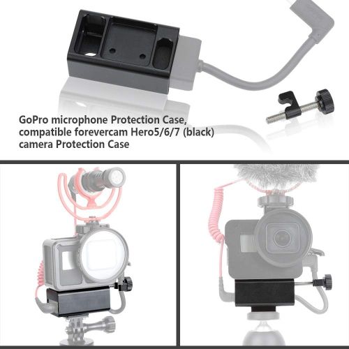  Luxebell Aluminium Alloy Skeleton Thick Solid Protective Case Shell Frame Housing for GoPro Vlogging Microphone Adapter C400 C500