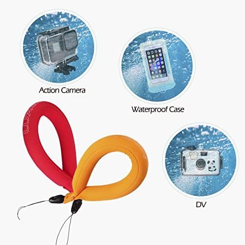  Waterproof Camera Float, Luxebell Universal Foam Floating Wrist Strap for GoPro Hero 8 7 6 5, Nikon, Olympus, Canon, Keys, Sunglasses and Phones Orange & Red