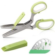 [아마존베스트]Herb Scissors Herb Stripper Set, Luxiv Stainless Steel Herb Cutter Tools 5-Blades Scissors with Herb Stripping Tool, Safe Cover, Cleaning Comb Multi-blade Herb Shears 2 IN 1 Herb T