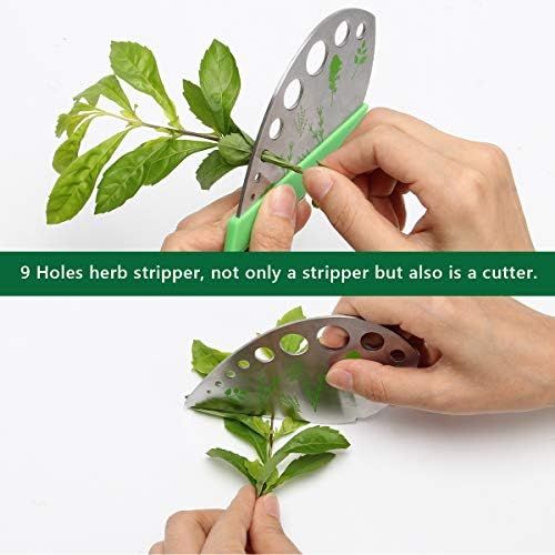  [아마존베스트]Herb Scissors Herb Stripper Set, Luxiv Stainless Steel Herb Cutter Tools 5-Blades Scissors with Herb Stripping Tool, Safe Cover, Cleaning Comb Multi-blade Herb Shears 2 IN 1 Herb T