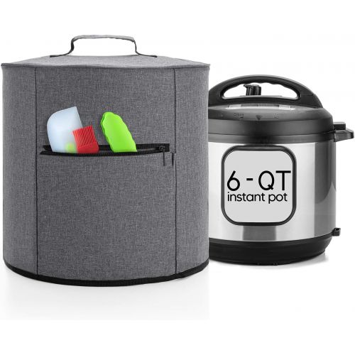  Luxja Cover Compatible with 6 Quart Instant Pot, Pressure Cooker Cover with Zipper Pocket (Compatible with 6 Quart Instant Pot), Gray