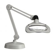 Luxo 18947LG WAVE LED Illuminated Magnifier, 30 Arm, 5 Diopter, Weighted Base, Light Gray