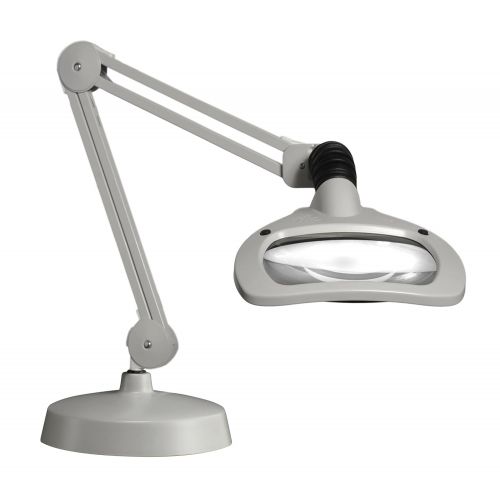  Luxo 18947LG WAVE LED Illuminated Magnifier, 30 Arm, 5 Diopter, Weighted Base, Light Gray