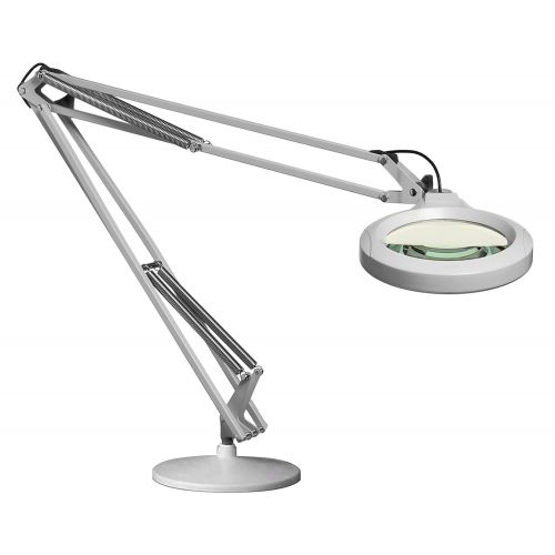  Luxo 18353LG LFM LED Illuminated Magnifier, 30 Arm, 5 Diopter, Weighted Base, Light Gray