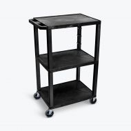 Luxor/H.Wilson 3 Shelf Tuffy Cart, Black (WT42)