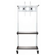 Luxor Crank Adjustable Flat Panel TV Cart with 2 Shelves