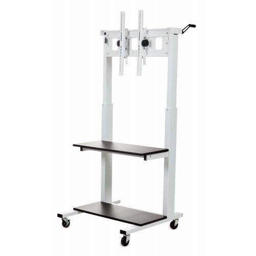  Luxor Crank Adjustable Flat Panel TV Cart with 2 Shelves