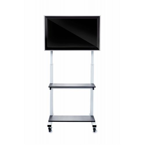  Luxor Crank Adjustable Flat Panel TV Cart with 2 Shelves