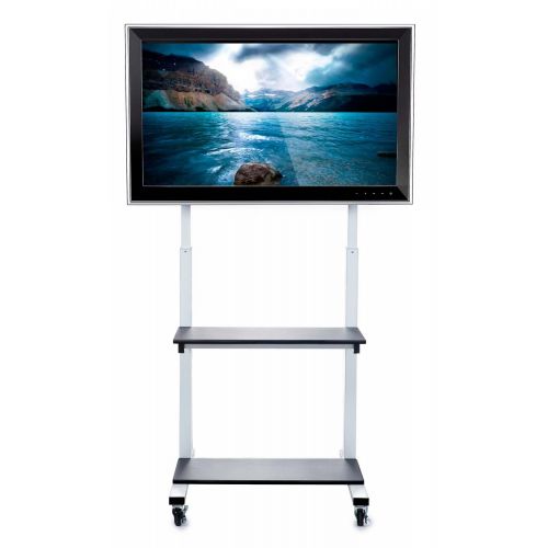  Luxor Crank Adjustable Flat Panel TV Cart with 2 Shelves