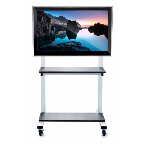  Luxor Crank Adjustable Flat Panel TV Cart with 2 Shelves