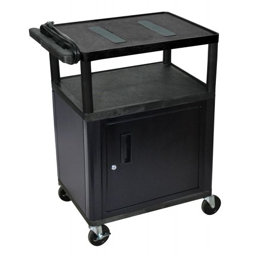  Luxor LUXOR LE34C-B Endura A/V Cart with Endura 3 Shelves and Cabinet, Black