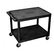 Luxor 32 x 24 Black Endura Multipurpose Presentation Cart with 2 Shelf - 27H