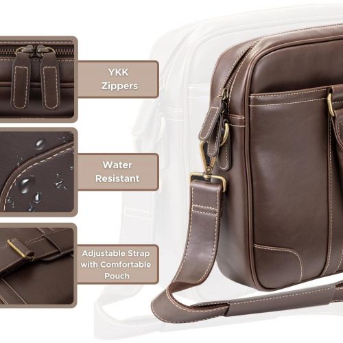  [아마존베스트]Luxorro Laptop Bag for Men | Soft, Messenger Bag for Men W/Hand Stitching | Lasts A Lifetime | Computer Bags W/Unique Wire Hooking System Included | Fits 15-inch Laptop, Dark Brown