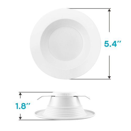  Luxrite 4 Inch Dimmable LED Recessed Lights, 10W, 2700K Warm White, 670 Lumens, Retrofit LED Can Lights 60W Equivalent, IC Rated, Energy Star, DOB, ETL & Damp Rated (4 Pack)
