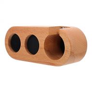 Luxshiny Wood Coffee Tamper Holder Wooden Coffee Tamping Station Espresso Tamper Holder Coffee Espresso Machine Accessories Three Holes 51MM