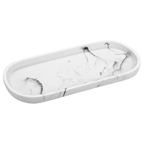  Luxspire Bathroom Tray, Miniature Washbasin Organiser Rectangular Resin Tray Plate Jewellery Holder