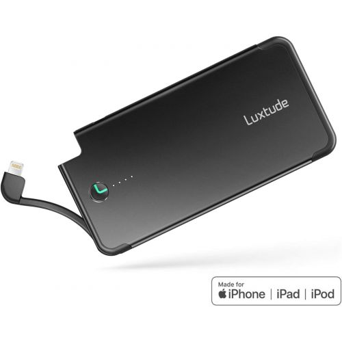  [아마존 핫딜]  [아마존핫딜]Luxtude PowerEasy 5000mAh Ultra Slim Portable Phone Charger for iPhone, Apple Certified Power Bank with Built in Lightning Cable, Fast Charging External Battery Pack for iPhone Xs/