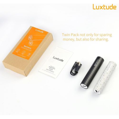  [아마존 핫딜]  [아마존핫딜]Luxtude myColors 2 PCS 3350mAh Gift Portable Charger for iPhone, Samsung Galaxy, LG, Pixel and Other Android Phone, Stylish Mini Power Bank, Lipstick Compact External Battery Pack