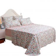 Luxury Brandream Romantic Girls Floral Bedding Sets Full Size White Pink Summer Sheets Set Adults Teens Kids Bed Sheet Set Deep Pockets 18 Inch 4-Piece