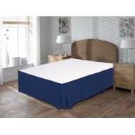 Luxury whitecottonworld Mega Sale Offer 600 Thread Count Durable Egyptian Cotton King Size 1-Pieces Split Corner Tailored Bed Skirt 18 Inch Drop Length, Navy Blue Solid