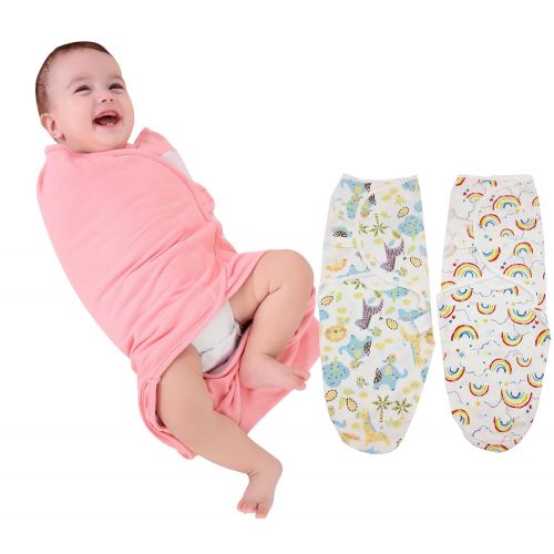  Luyusbaby Newborn Baby Sleeping Bag Swaddle Wrap Receiving Blanket 1-5 Months,Girl