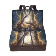 LvShen Leather Lion Leo Galaxy Backpack Purse for Women Girls School Bookbag Travel Shoulder Bag