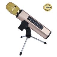 Karaoke Microphone Bluetooth Wireless Portable 3-in-1 Handheld Karaoke Machine Mic Home Party Birthday Dual Speakers for Kids adults iPhone/Android/iPad/Sony PC By Lvyeflow(Gold)