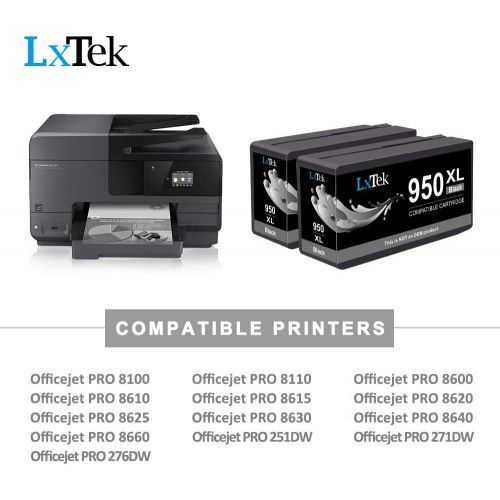  LxTek Compatible Ink Cartridge Replacement for HP 950 950XL to Compatible with OfficeJet PRO 8610 8600 8620 276dw 8630 251dw 8100 8615 8625 8640 8660 271dw Printers (High Yield,2 B