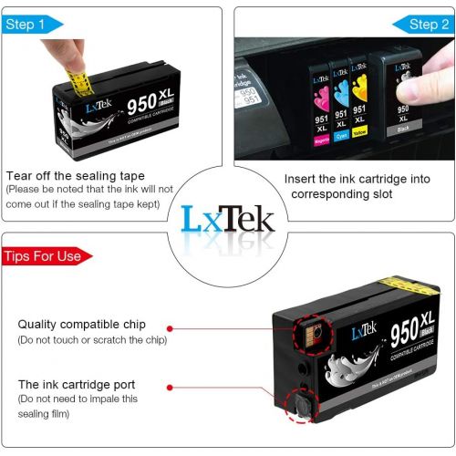  LxTek Compatible Ink Cartridge Replacement for HP 950 950XL to Compatible with OfficeJet PRO 8610 8600 8620 276dw 8630 251dw 8100 8615 8625 8640 8660 271dw Printers (High Yield,2 B