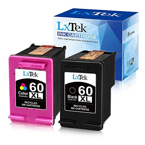  LxTek Remanufactured Ink Cartridge Replacement for HP 60XL 60 XL CC641WN CC644WN High Yield for HP Photosmart C4680 D110, Deskjet D2680 F2430 F4210 Printer tray (1 Black 1 Tri-Colo