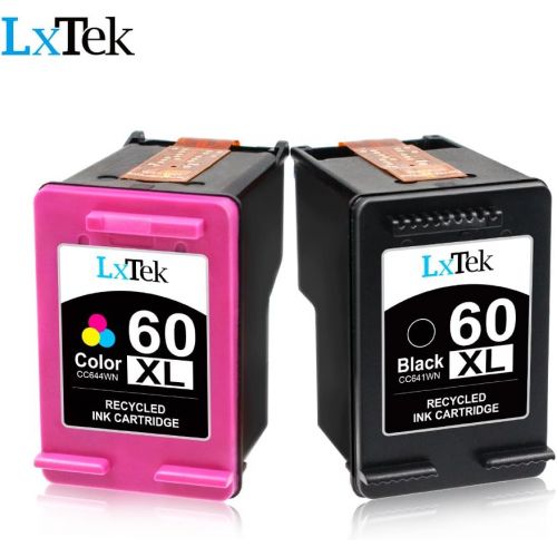  LxTek Remanufactured Ink Cartridge Replacement for HP 60XL 60 XL CC641WN CC644WN High Yield for HP Photosmart C4680 D110, Deskjet D2680 F2430 F4210 Printer tray (1 Black 1 Tri-Colo