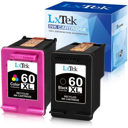 LxTek Remanufactured Ink Cartridge Replacement for HP 60XL 60 XL CC641WN CC644WN High Yield for HP Photosmart C4680 D110, Deskjet D2680 F2430 F4210 Printer tray (1 Black 1 Tri-Colo