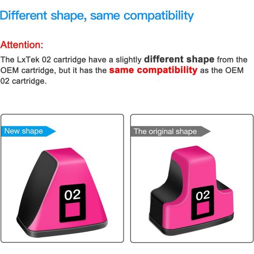  LxTek Compatible Ink Cartridges Replacement for HP 02 Ink Cartridge to use with Photosmart D7155 D7160 D7245 D7255 D7363 D7460 3210 3310 C5180 C6250 C6280 C7280 C7180 C8180 Printer