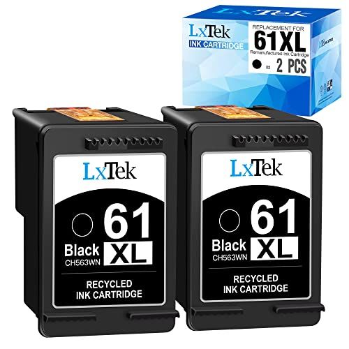  LxTek Remanufactured Ink Cartridge Replacement for HP 61XL 61 XL to Compatible with Envy 4500 5530 5535, DeskJet 2540 1010, OfficeJet 4632 4634, Shows Accurate Ink Level (High Yiel