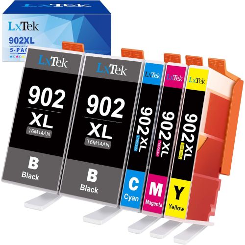  LxTek Compatible Ink Cartridge Replacement for HP 902 XL 902XL to use with Officejet 6978 6954 6962 6968 6975 Printers (5 Pack)