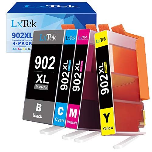  LxTek Compatible Ink Cartridge Replacement for HP 902XL 902 XL Ink Cartridge Compatible with Officejet 6978 6968 6962 6958 Printer (4 Pack)