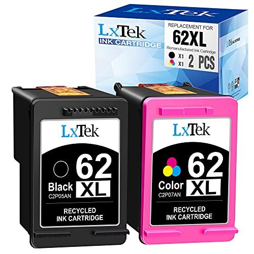  LxTek Remanufactured Ink Cartridge Replacement for HP 62XL 62 XL to Compatible with Envy 5540 5660 7645 5642 5542 5643 5640 7644 OfficeJet 250 5740 200 5745 Printer (1 Black,1 Tri-