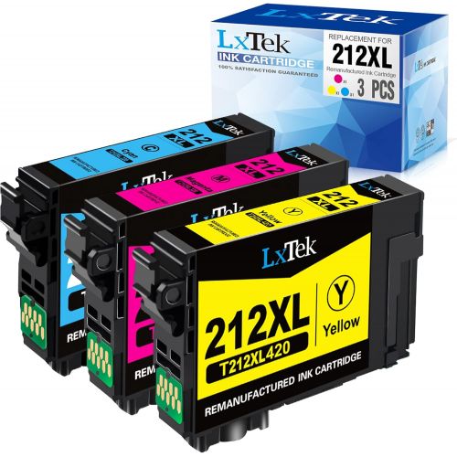  LxTek Remanufactured Ink Cartridge Replacement for 212XL 212 XL T212XL to use with Expression Home XP-4100 XP-4105 Workforce WF-2830 WF-2850 Printer (1 Cyan, 1 Magenta, 1 Yellow, 3