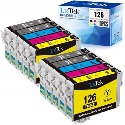  LxTek Remanufactured Ink Cartridge Replacement for Epson 126 T126 to use with WF-7510 WF-3520 WF-3540 WF-3530 WF-7510 Workforce 545 645 845 630 840 Printer (4 Black, 2 Cyan, 2 Mage
