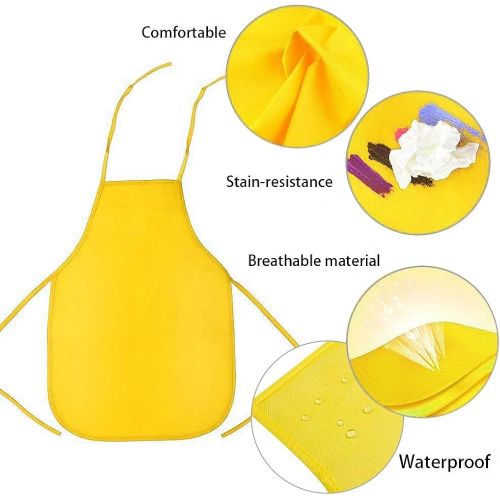  [아마존베스트]lyivssuy Childrens Artists Fabric Aprons - Classroom,Kitchen, Community Event, Crafts & Art Painting Activity. Safe Clean 12 Pack Assorted Colors