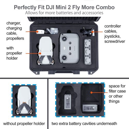  [아마존베스트]Lykus Titan MM200 Waterproof Hard Case for DJI Mini 2 Mavic Mini 2 Fly More Combo